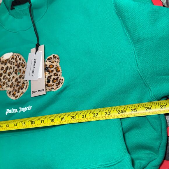 •NEW• Palm Angels Leopard Kill The Bear Green Crew Sweat • Medium (oversized) - Picture 5 of 16